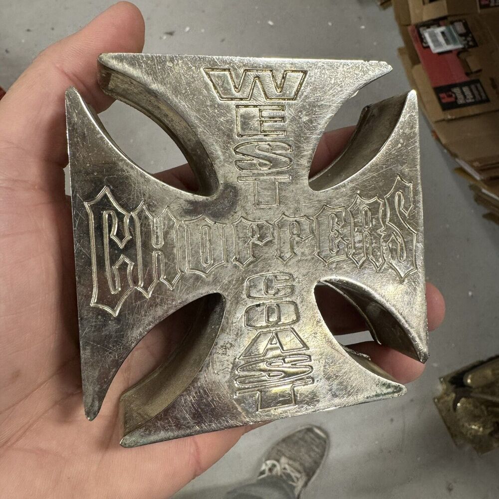 WEST COAST CHOPPERS ASHTRAY ASH TRAY SILVER AND BLACK SQUARE CUT DECOR MAN CAVE